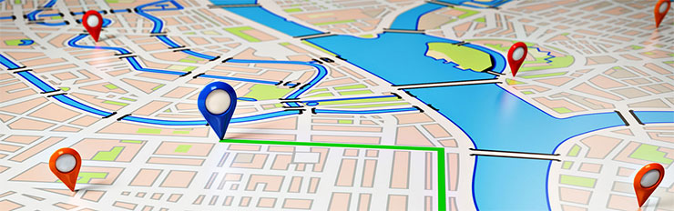 Business GPS trackers route map for fleet vehicles