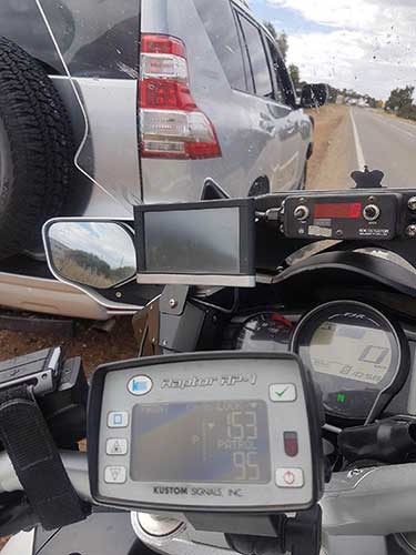 Police rear radar road speed detection